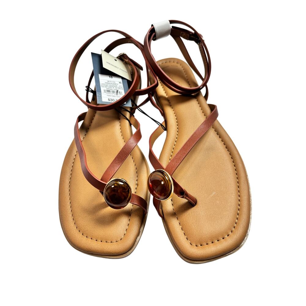 Universal Thread Tortoiseshell Thong Sandals Ankle Wrap Size 10 NWT